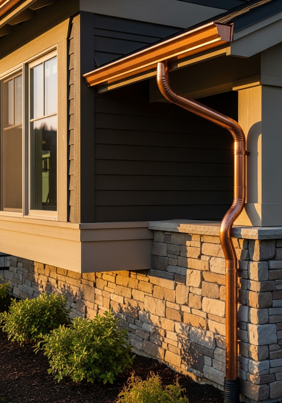 Detail shot of premium exterior finishing on a Lake Oswego property, showcasing quality materials and craftsmanship.